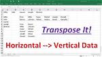 Excel: Converting Horizontal Table into Vertical