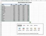 Excel Quick Analysis Tool