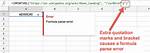 Excel to Google Sheets - Error: Formula Parse Error