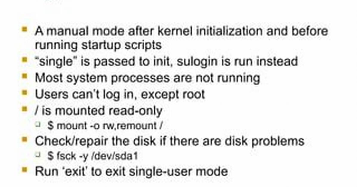 Exit Single-User Mode