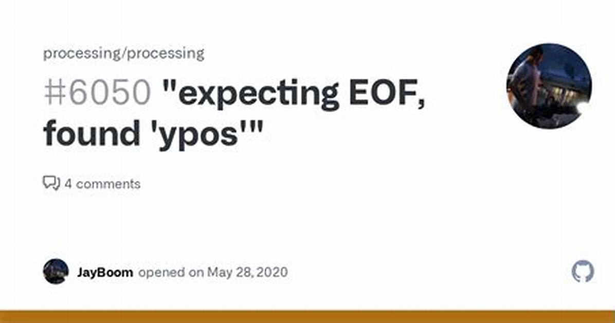 Expecting Eof, Found ''