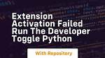 Extension Activation Failed, Run the 'Developer: Toggle Developer Tools' Command for More Information