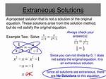Extraneous Solution