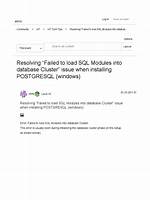 Failed to Load Sql Modules into the Database Cluster During Postgresql Installation