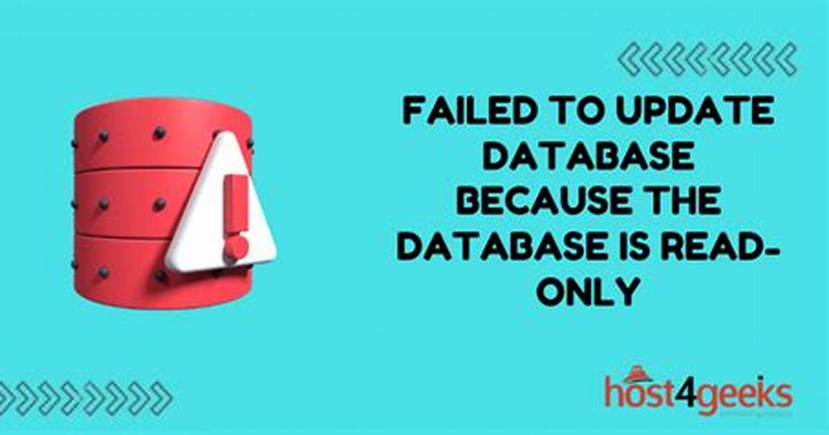 Failed to Update Database Because the Database Is Read Only