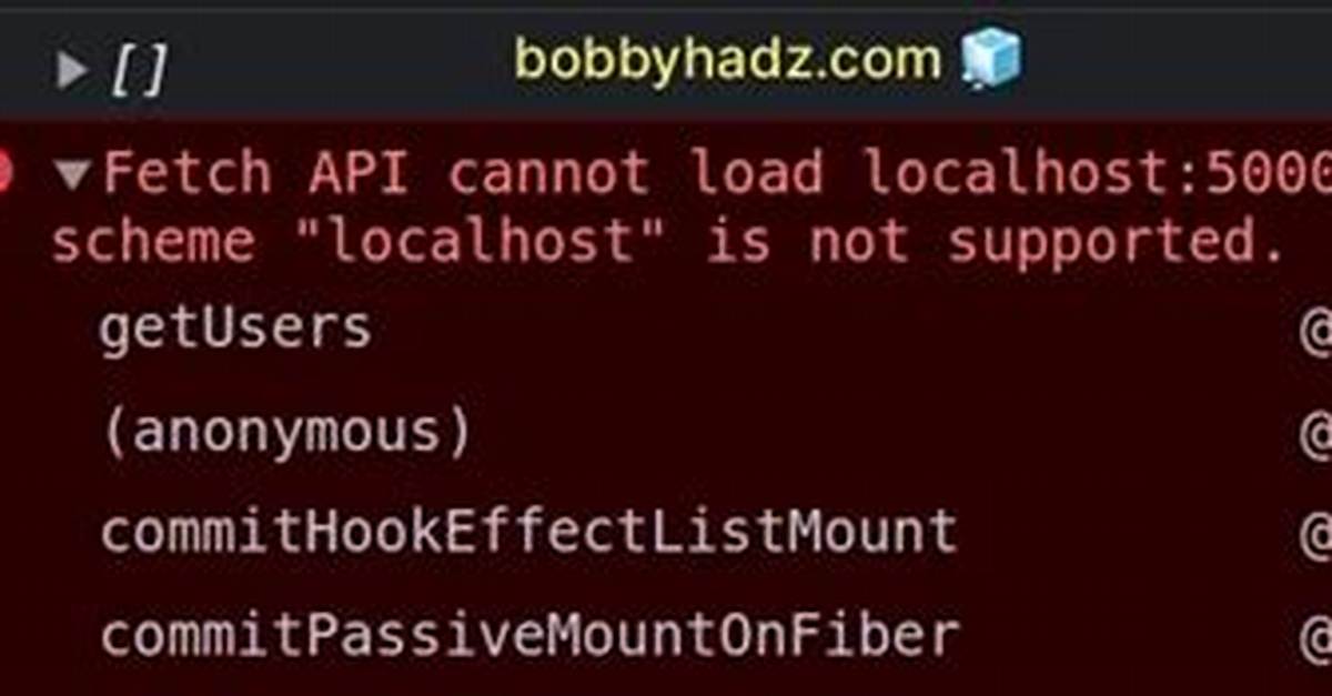 Fetch Api Cannot Load Localhost: (Port&Path). Url Scheme "Localhost" Is Not Supported