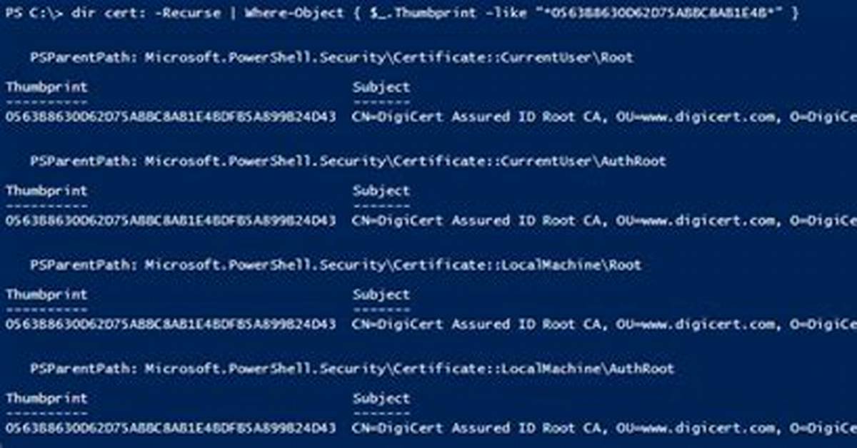 Fetching Certificates with Powershell