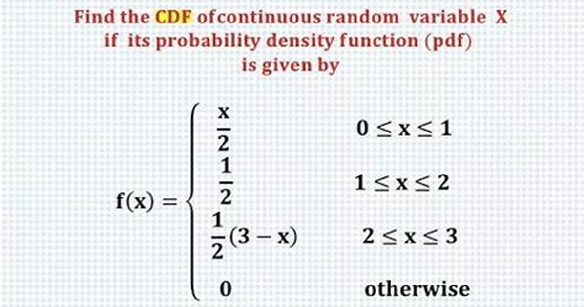 Find Cdf from Pdf for Random Variable