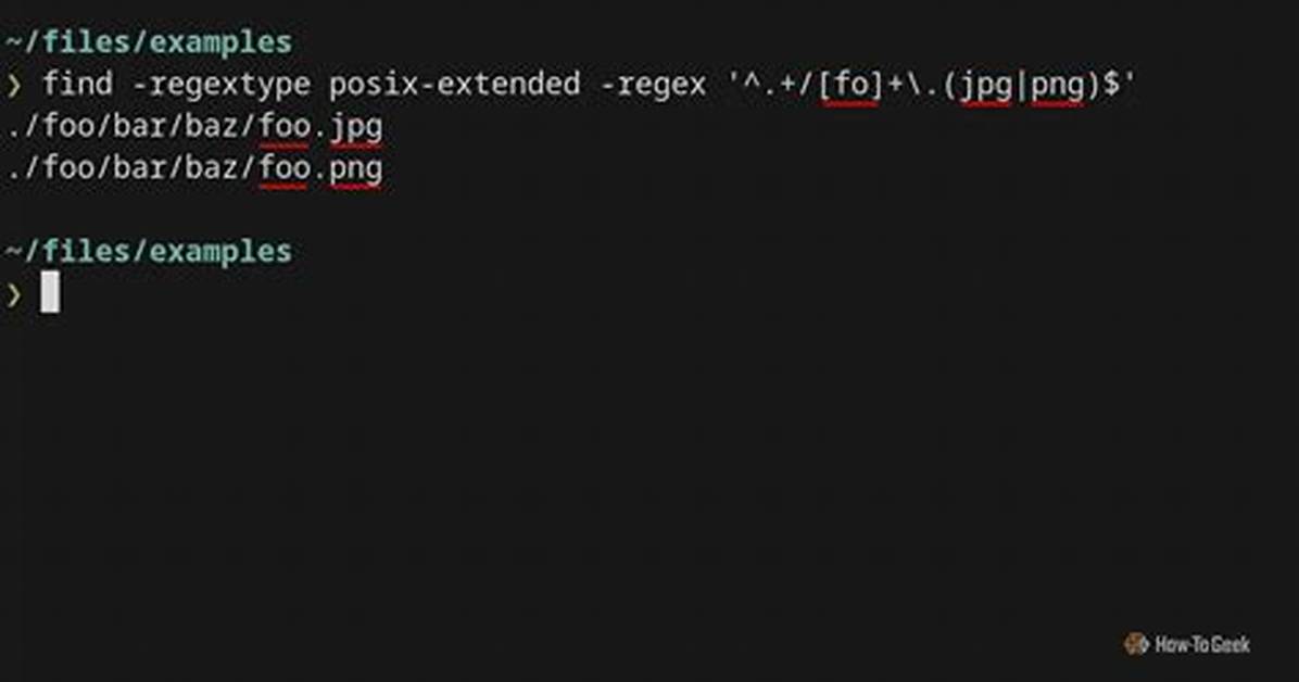 Find Command with Regular Expressions