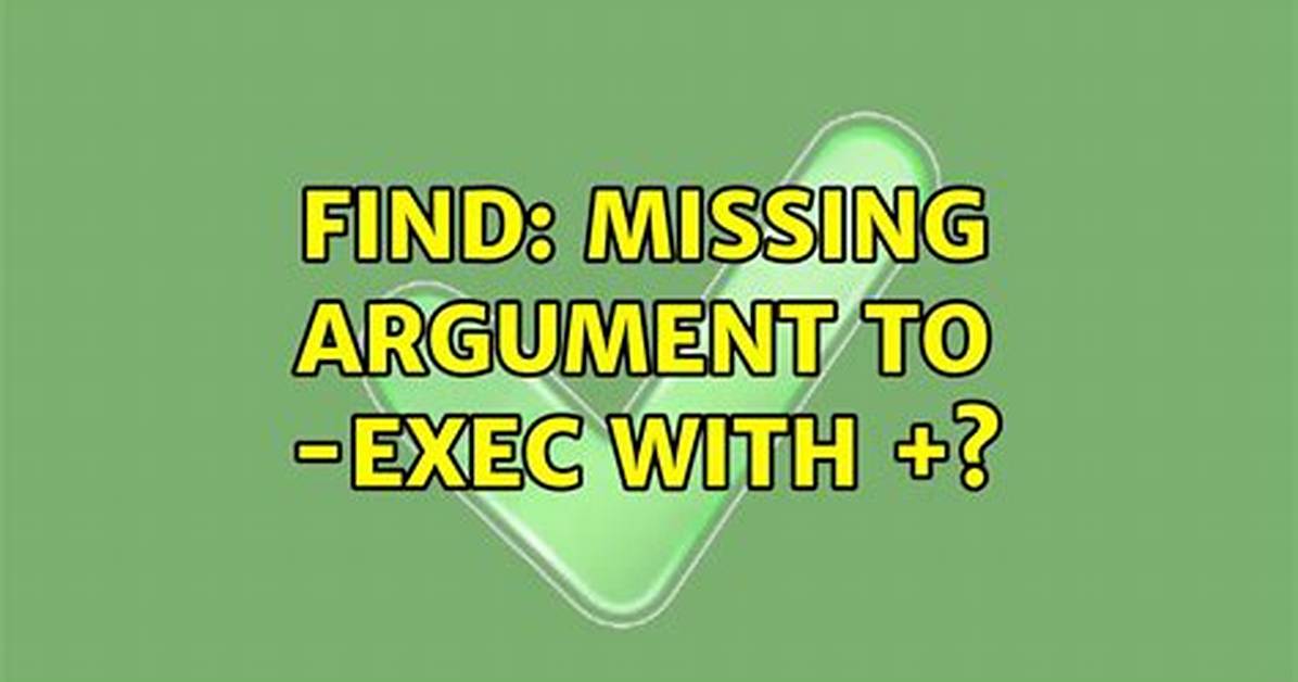 Find: Missing Argument to -Exec