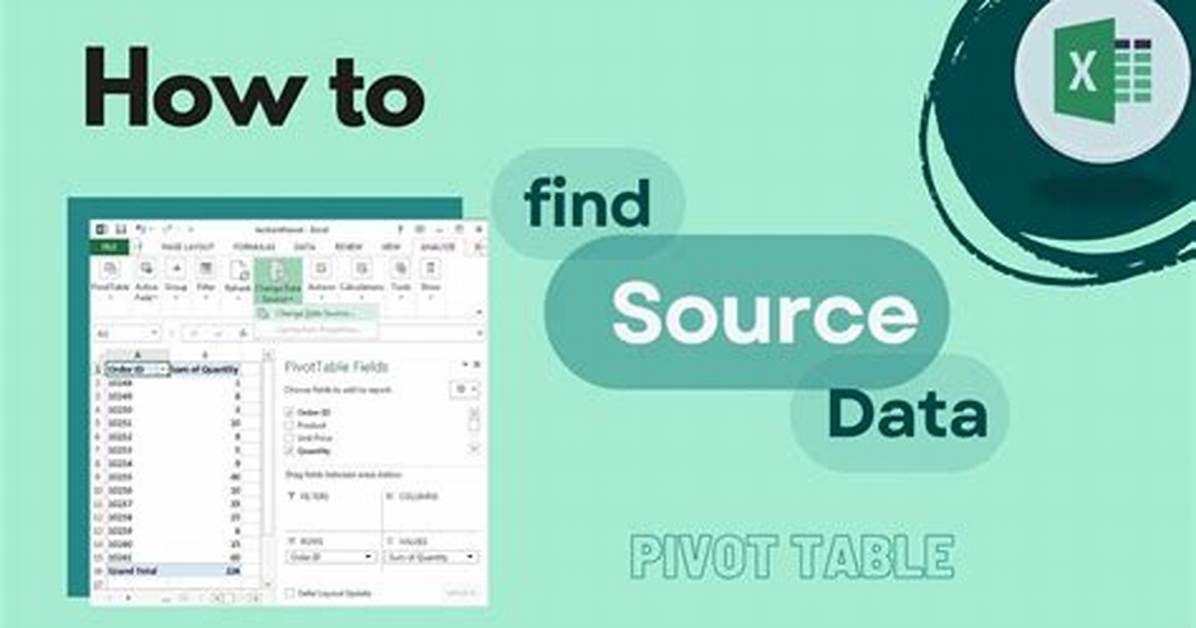 Find Source File Using Pivot Table in Excel