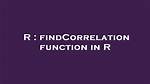 FindCorrelation Function in R