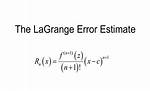Finding Lagrange Error Bound