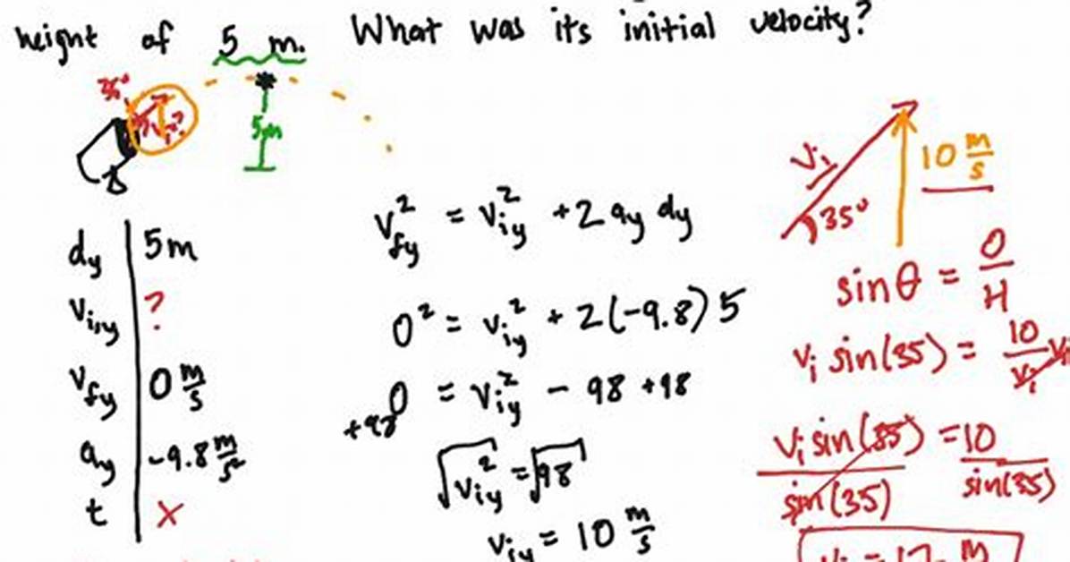 Finding Maximum Height with Initial Velocity.
