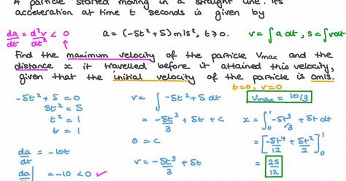 Finding Particle Distance with Acceleration Function