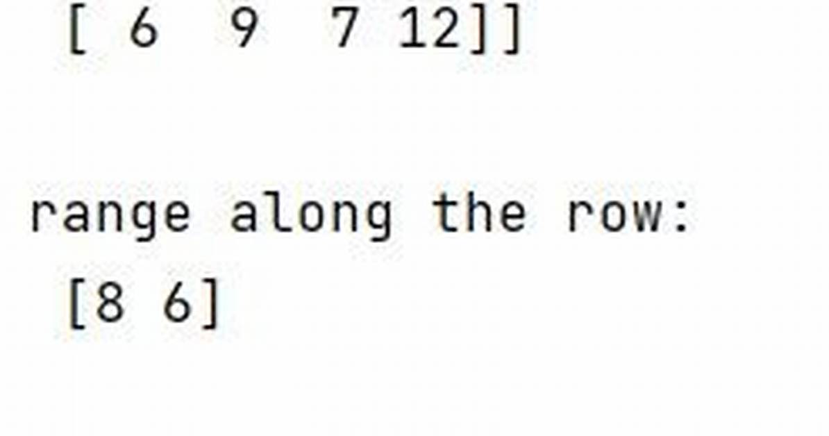 Finding Range of a Numpy Array Elements