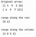 Finding Range of a Numpy Array Elements