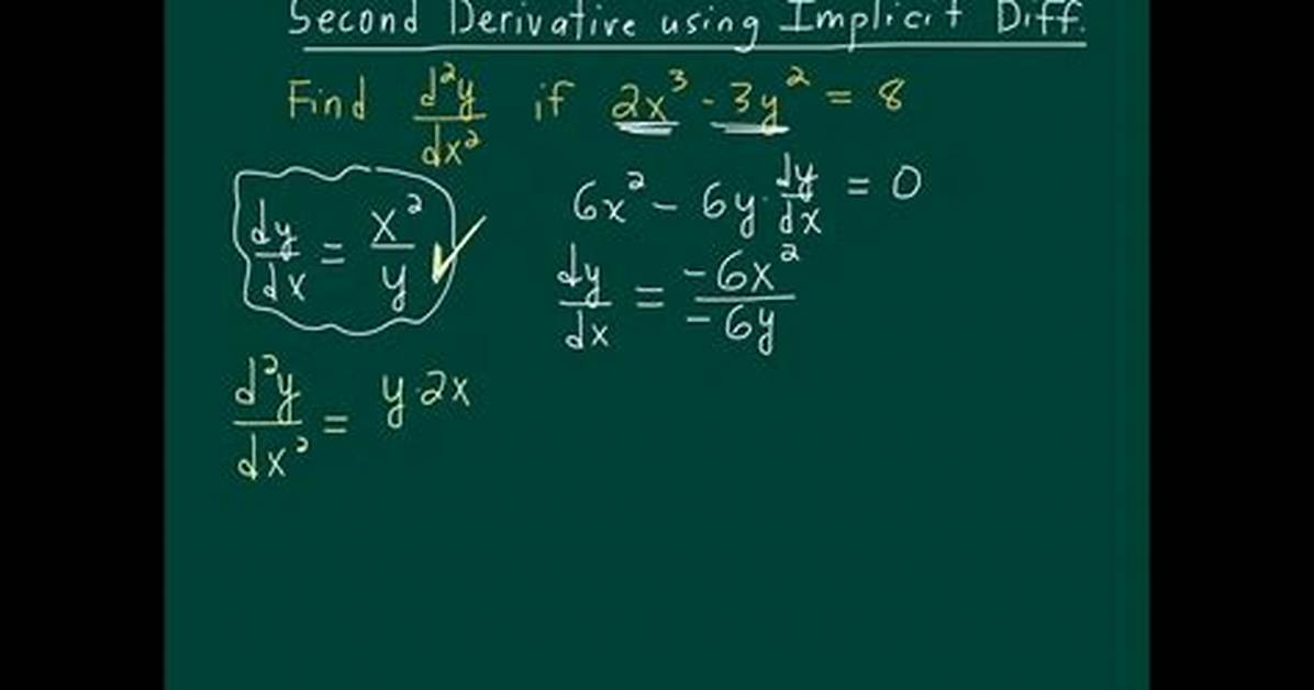 Finding Second Derivative Using Implicit Differentiation