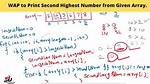 Finding the Second Highest Number in Array