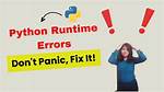 Fix: Python Runtime Error