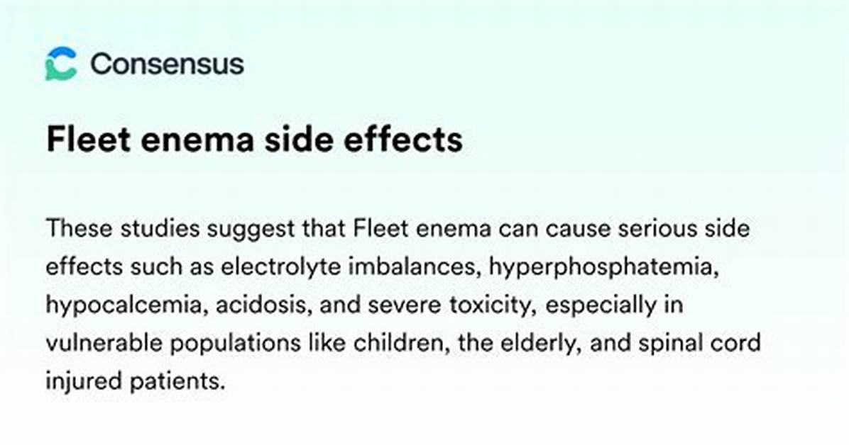 Fleet Enema Side Effects