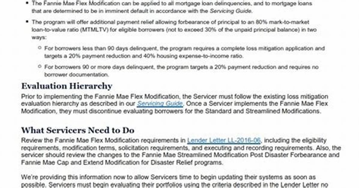 Flex Modification Program