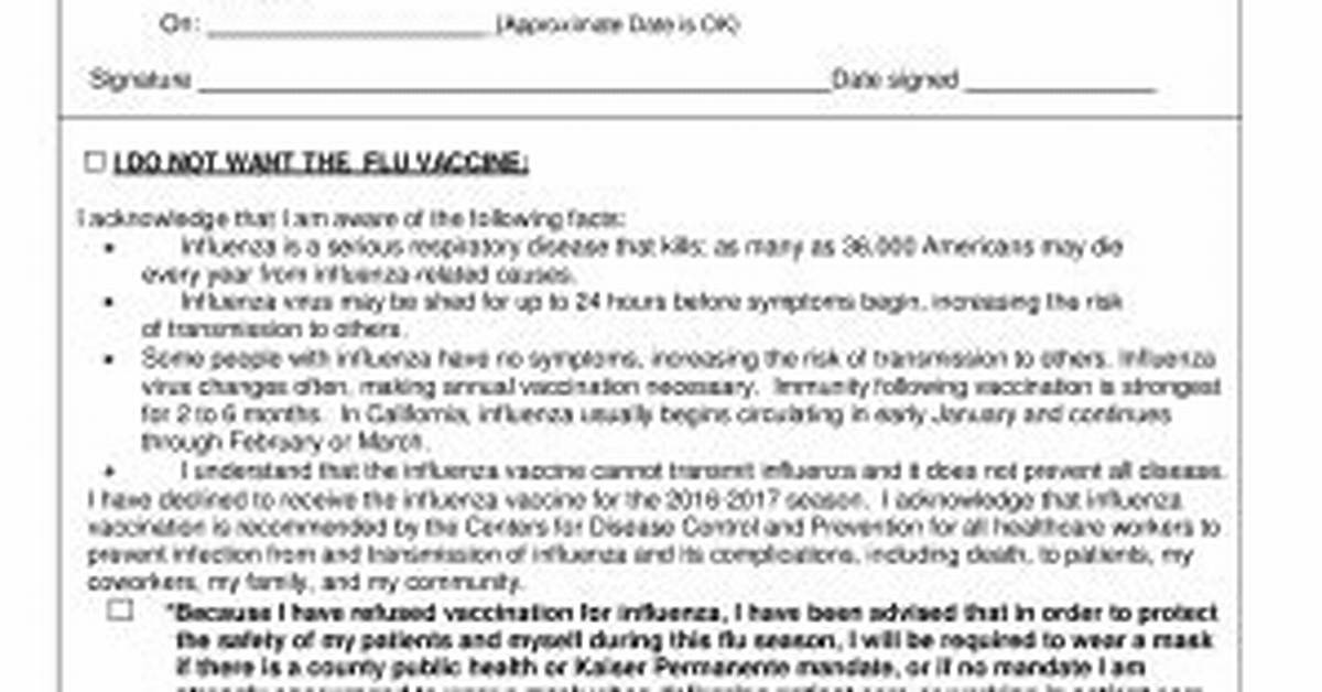 Flu Shot Kaiser