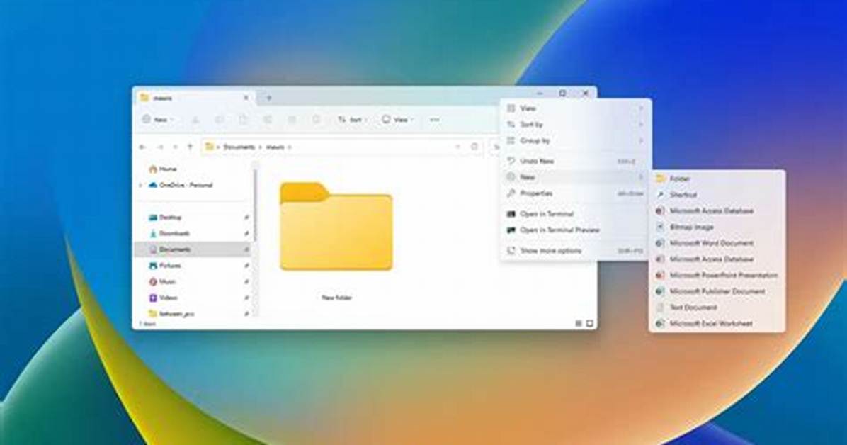 Folder on a Computer Screen for Example