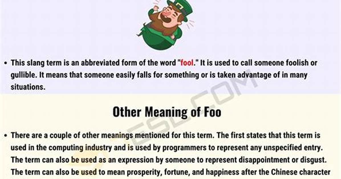 Foo Foo Meaning