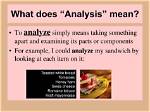 For Analysis What Does It Mean?