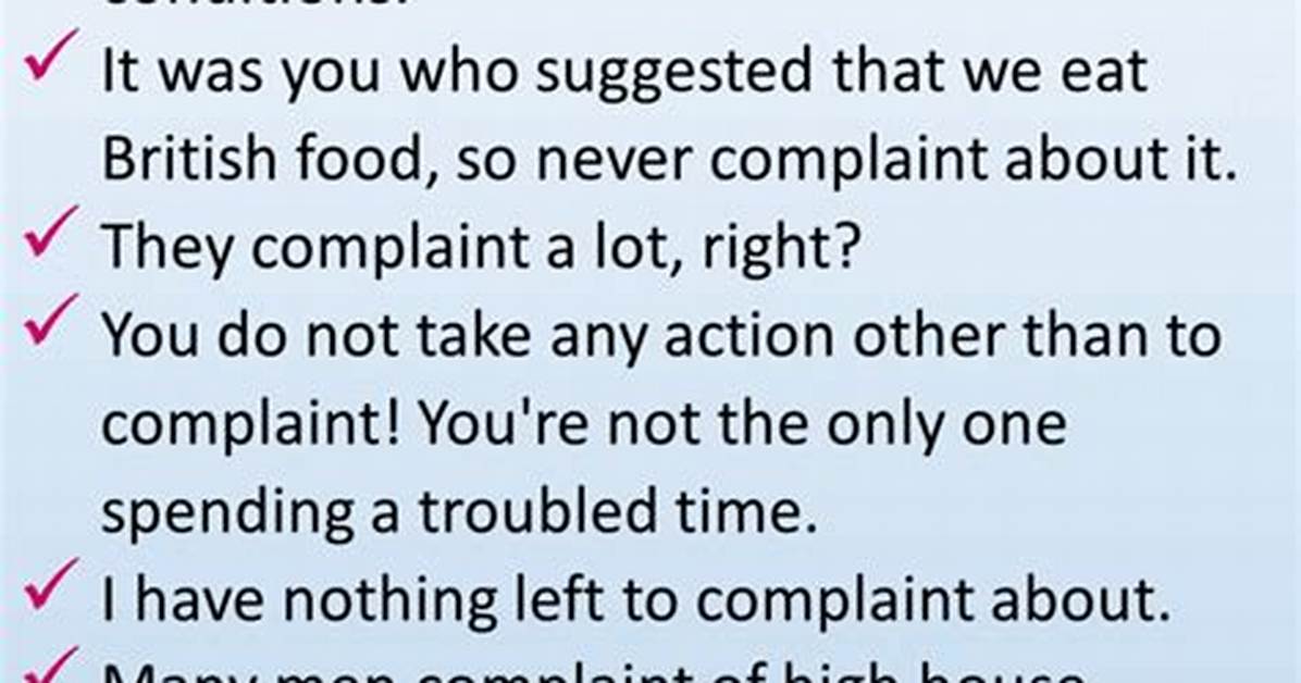 For Complaining Example Sentence?