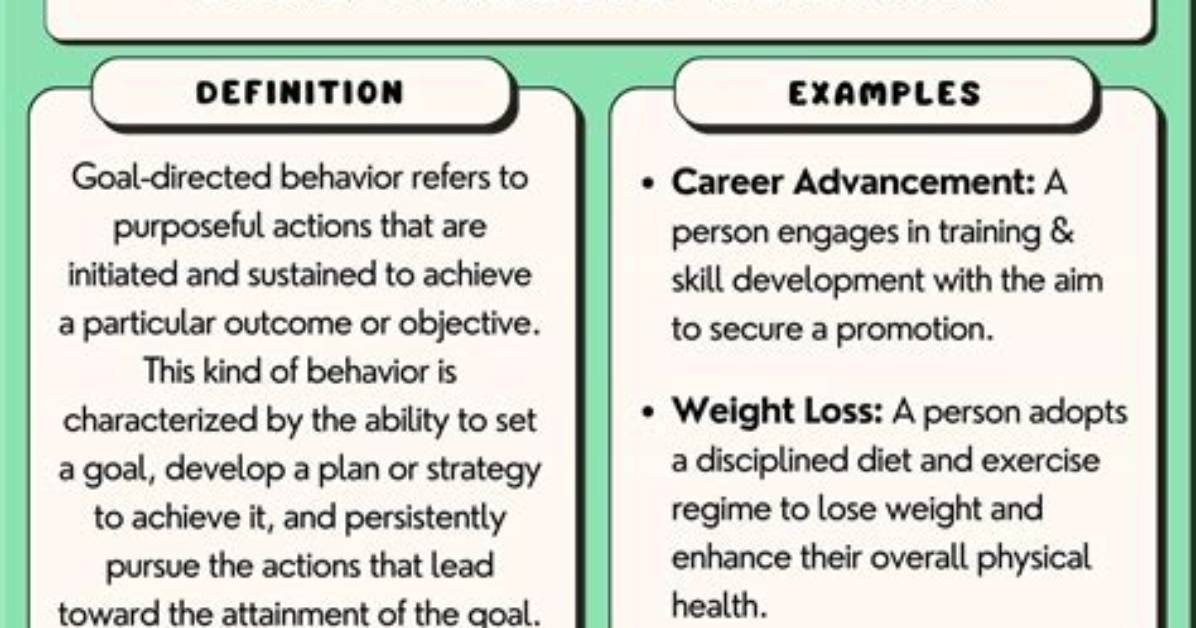 For Goal Directed Behaviour?