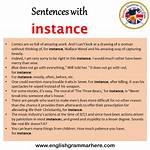 For Instance in a Sentence?