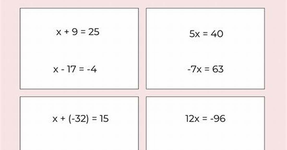 For One Step Equations?