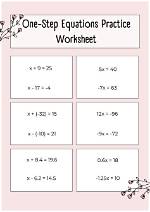 For One Step Equations?