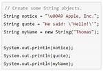 For String Literal Java?