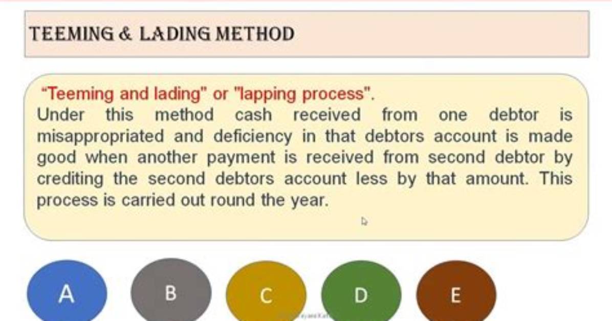 For Teeming and Lading?