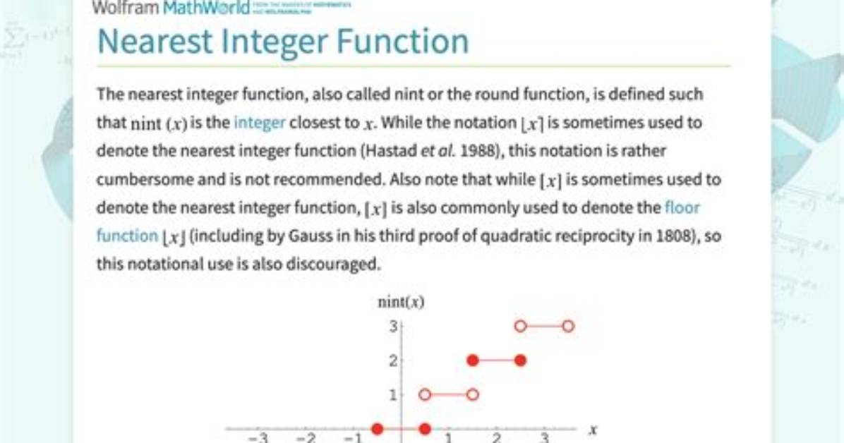 For the Nearest Integer?