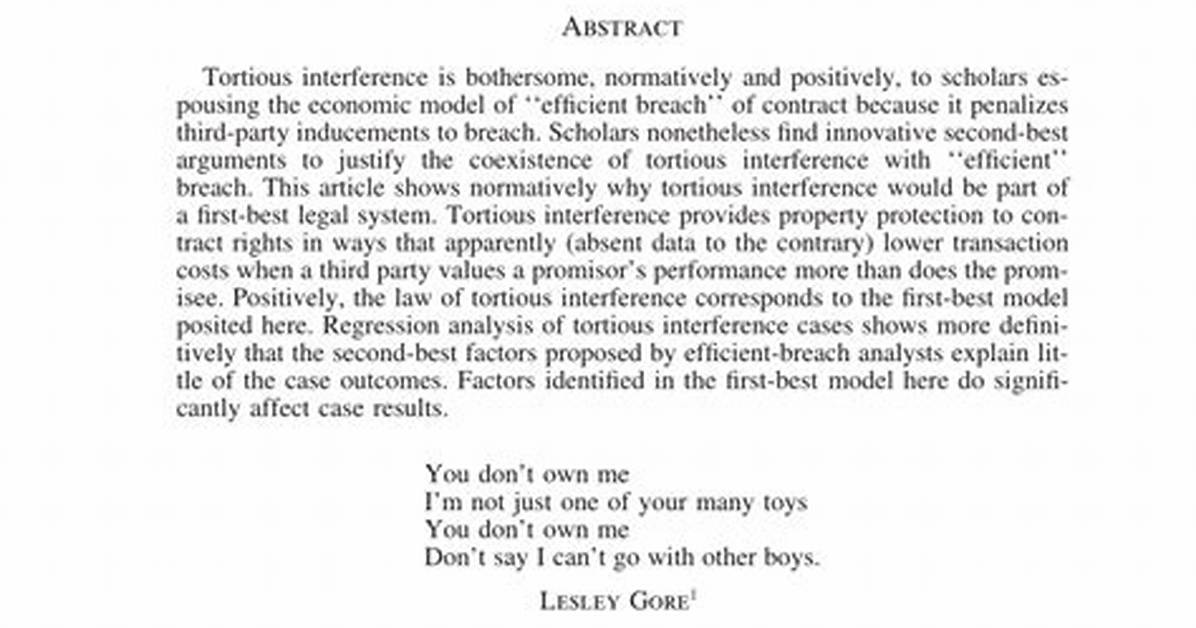 For Tortious Interference with Contract?