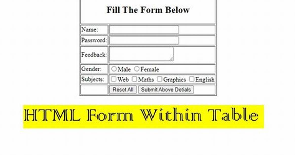 Form Inside a Table