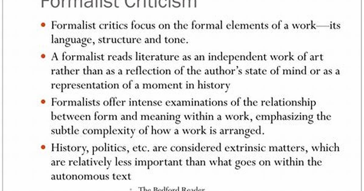Formalist Criticism Example