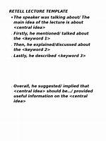 Format for Retell Lecture?