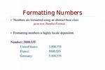 Formatting Numbers Using Decimalformat