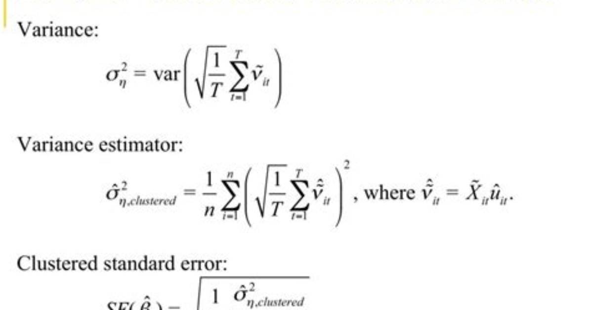 Formula for Clustered Standard Errors?