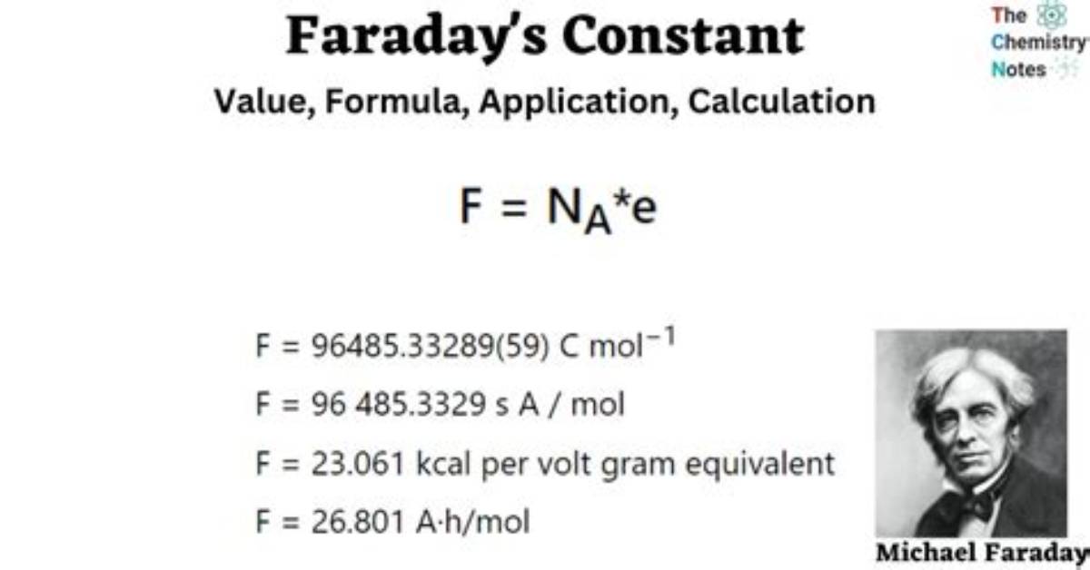 Formula for Faraday Constant?