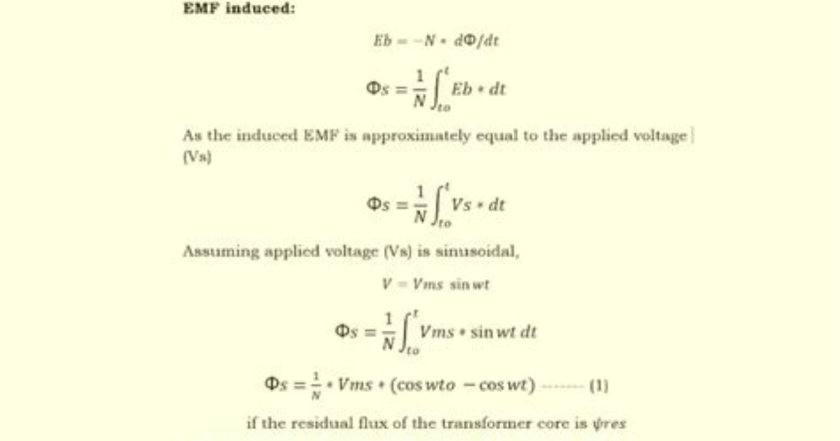 Formula for Inrush Current?