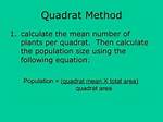 Formula for Quadrat Method?