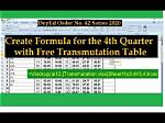 Formula for Transmutation Table?