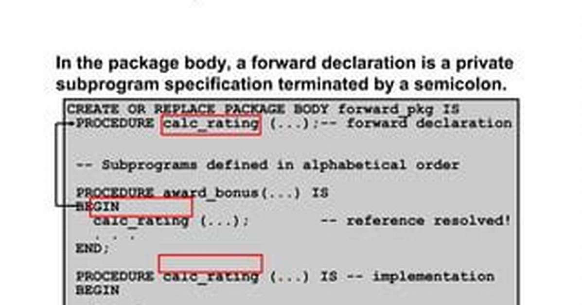 Forward Declaration in Package