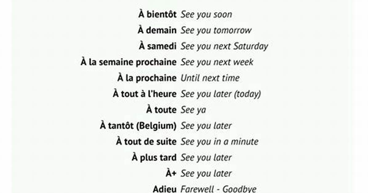 French Goodbye